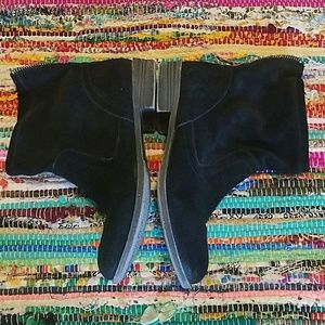 Suede Slouch Zipper Boots